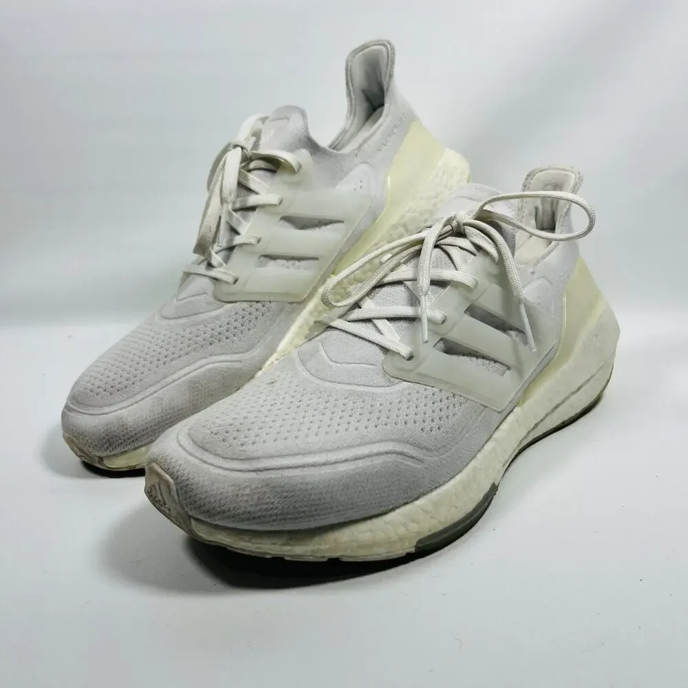 ADIDAS Ultra Boost 21 Mens 11.5 CLOUD WHITE TRIPLE FY0379 Parley